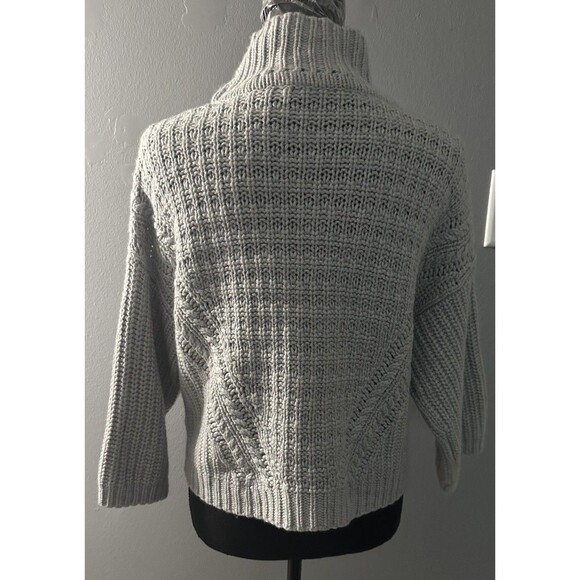 Autumn Cashmere Women's Gray Cashmere Blend Sweater Chunky Knit Pullover Sz XS - Picture 3 of 6